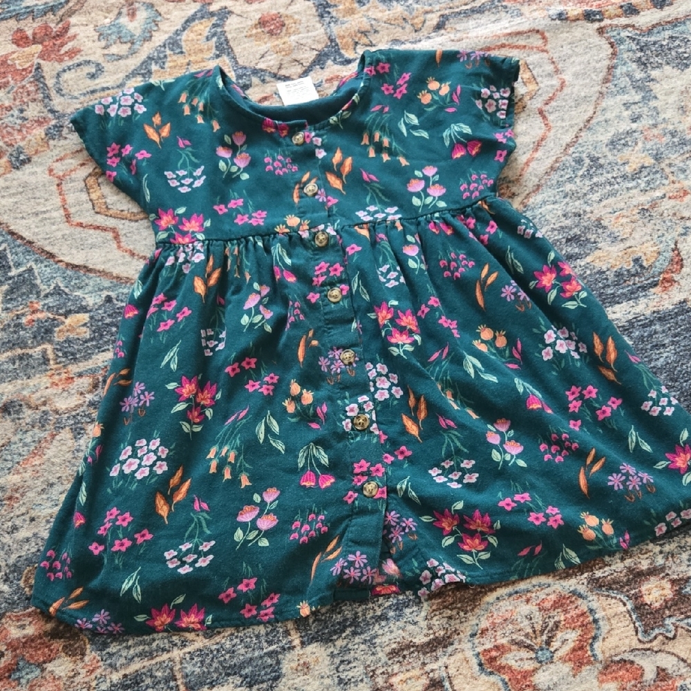 Jumping Beans Teal Floral Kids Dress